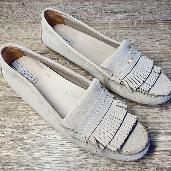 Massimo Dutti Shoes - MASSIMO DUTTI Tan Suede Leather Slip On Fringe Moccasin Loafer Shoe 40